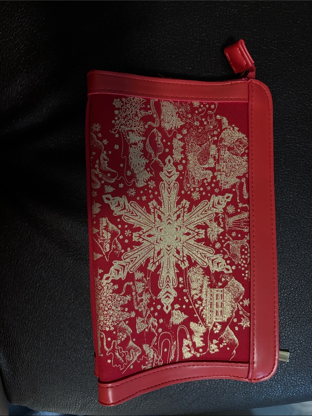 Carolina Herrera red and gold holiday pouch - Picture 2 of 4